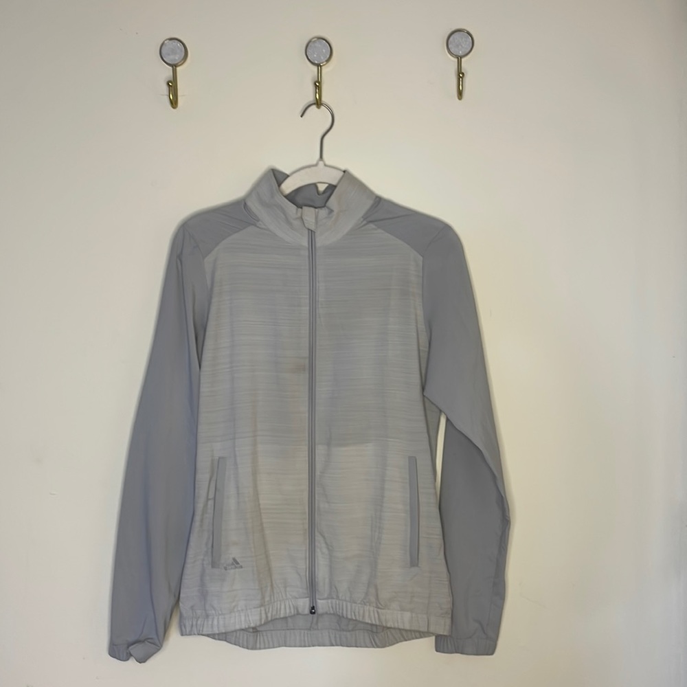 Light Grey Adidas Athletic Lightweight Zip-up